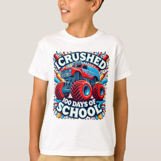 I Crushed 100 Days Of School Monster Truck Kids T-Shirt