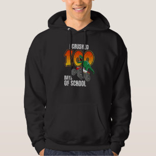 I Crushed 100 Days of School T-Rex Dinosaur Monste Hoodie