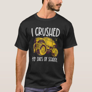 I Crushed 100 Days Of School Truck Boys 100th Day T-Shirt