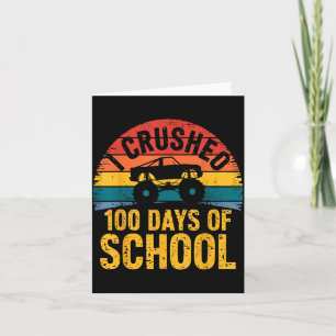 I Crushed 100 Days Of School Truck Lovers Kids Tea Card