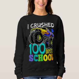 I Crushed 100 Days Of School TShirt Boys Monster T
