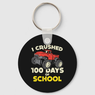 I Crushed 100 Days School Monster Truck 100th Day  Key Ring