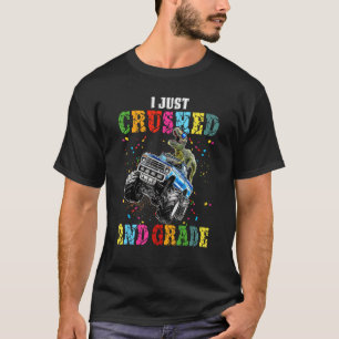 I Crushed 2nd Grade Cute Dino Drive Monster Truck  T-Shirt