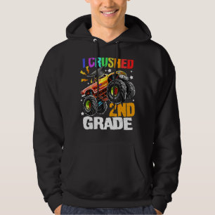 I Crushed 2nd Grade Cute Monster Truck Last Day Of Hoodie