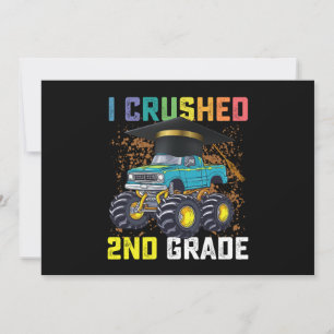 I Crushed 2nd Grade Monster Truck Graduation Invitation
