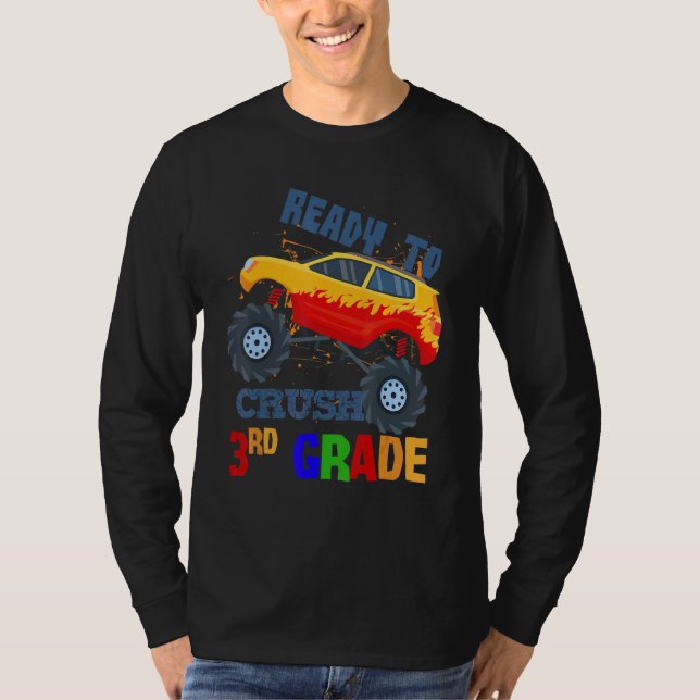 I Crushed 3rd Grade Monster Truck Boys Back To Sch T-Shirt (Front)