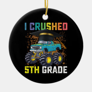 I Crushed 5th Grade Monster Truck Graduation Ceramic Tree Decoration