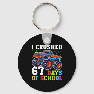 I Crushed 67 Days Of School 67th Day Of School Boy Key Ring
