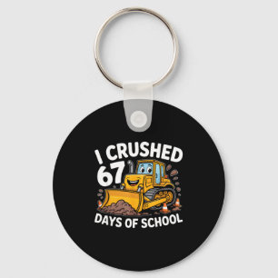 I Crushed 67 Days Of School 67th Day Of School Boy Key Ring