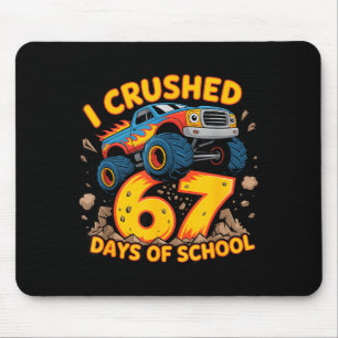 I Crushed 67 Days Of School 67th Day Of School Boy Mouse Pad
