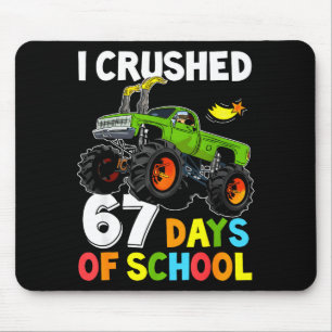 I Crushed 67 Days Of School Funny Six Seven Meme B Mouse Pad
