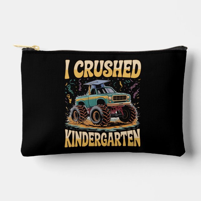 I Crushed Kindergarten Monster Truck Graduation Accessory Pouch (Front)