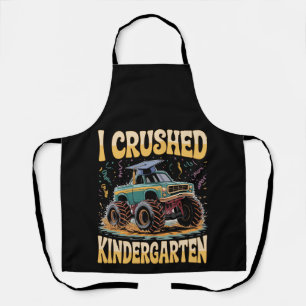 I Crushed Kindergarten Monster Truck Graduation Apron
