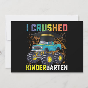 I Crushed Kindergarten Monster Truck Graduation Invitation