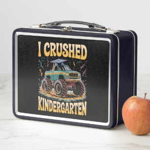 I Crushed Kindergarten Monster Truck Graduation Metal Lunch Box