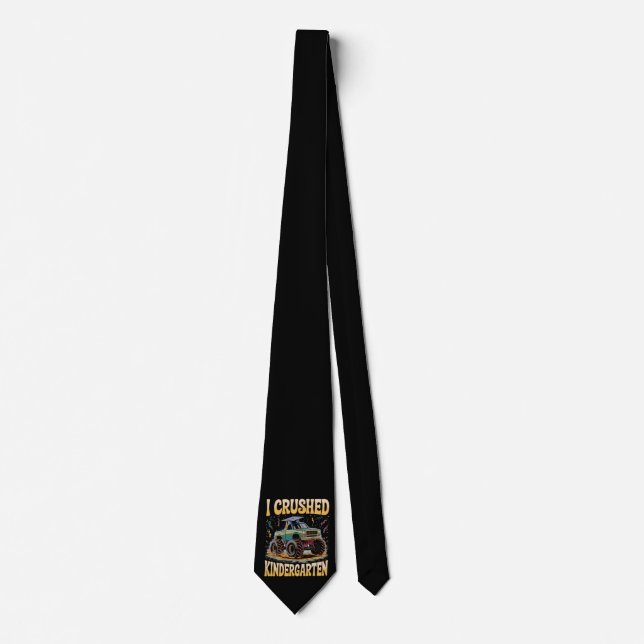 I Crushed Kindergarten Monster Truck Graduation Tie (Front)