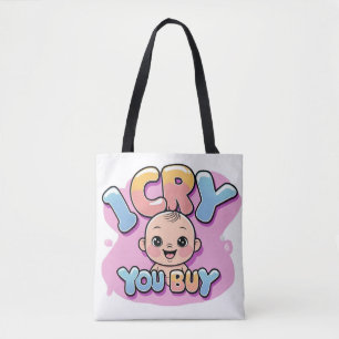 I Cry, You Buy – Funny Baby Quote  Tote Bag