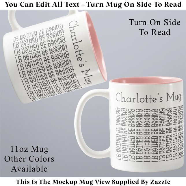 I’d Rather Be Baking & Name 154GW Hidden Message  Two-Tone Coffee Mug (Creator Uploaded)