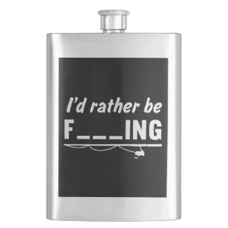 I’d Rather Be Fishing Fill in the Blanks Hip Flask