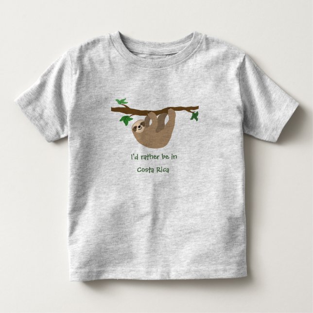 I’d rather be in Costa Rica, personalised Toddler T-Shirt (Front)