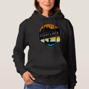 I D Rather Be On Fish Lake Wisconsin Sunset Fishin Hoodie