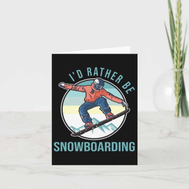 I’d Rather Be Snowboarding Retro Ski Goggles Winte Card (Front)