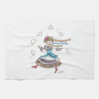 I Dance for Perogies, Pierogies, pyrohy Ukrainian Tea Towel