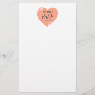 I Dearly Love A Laugh - Jane Austen Quote Stationery