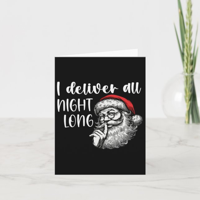 I Deliver All Night Long Funny Couple Matching Chr Card (Front)