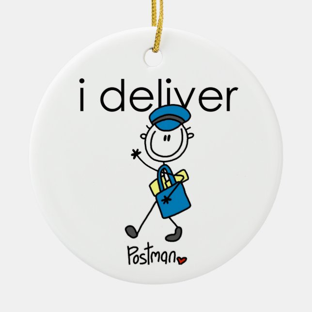 I Deliver Mail Carrier Ceramic Tree Decoration (Front)