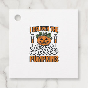 I Deliver The Little Pumpkins Halloween Nurse Shir Favour Tags