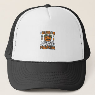 I Deliver The Little Pumpkins Halloween Nurse Shir Trucker Hat