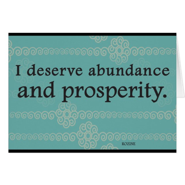 I Deserve Prosperity And Abundance Affirmations (Front Horizontal)