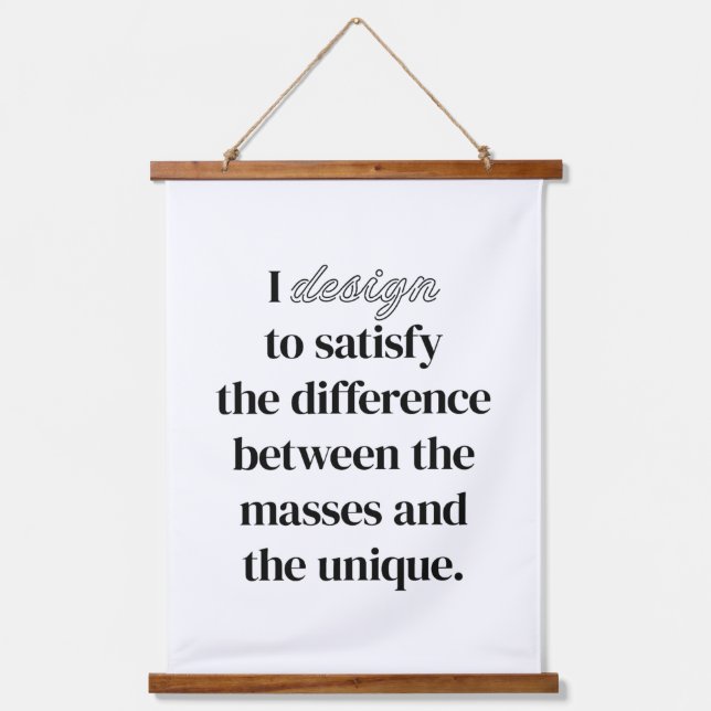 I Design Wood Topped Wall Tapestry (Front)