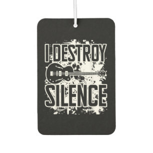I Destroy Silence Bass Player Funny Guitar Music E Car Air Freshener