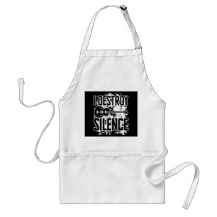 I Destroy Silence Bass Player Funny Guitar Music E Standard Apron