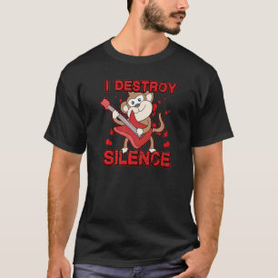 I Destroy Silence Disturbance Ukelele Guitar Monke T-Shirt