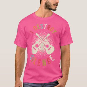 I Destroy Silence - Instrument Vintage Acoustic Gu T-Shirt