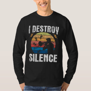 I Destroy Silence  Retro Vintage Trombone Player T-Shirt