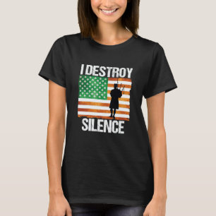 I Destroy Silence St Patricks Day Irish Bagpipe 20 T-Shirt