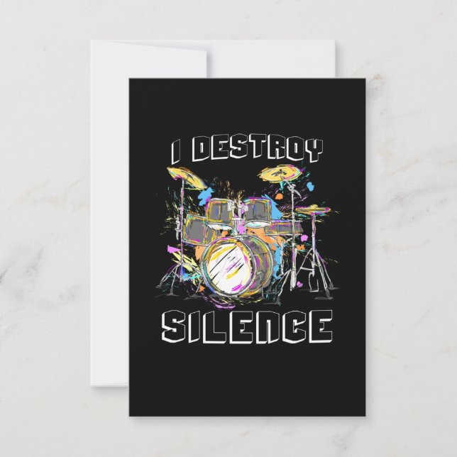 I Destroy Silence Thank You Card (Front)