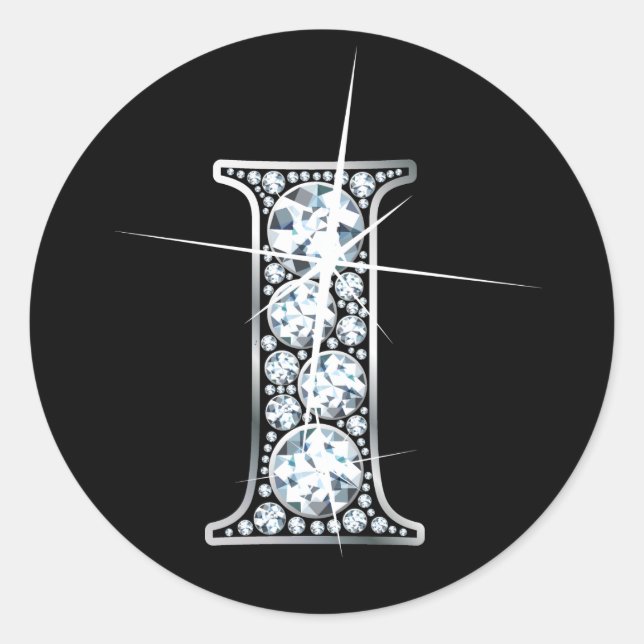 "I" Diamond Bling Sticker (Front)