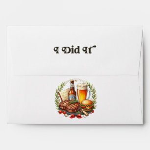 “I Did It” Rustic Steak & Beer Graduation BBQ Envelope