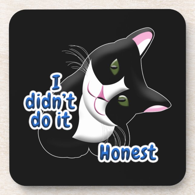 I didn't do it Cat Coaster (Front)