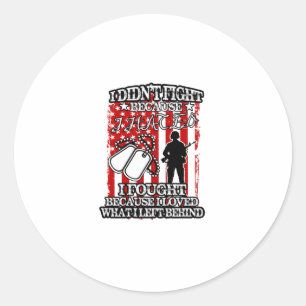 i didn't it fight because i hated it fought becaus classic round sticker