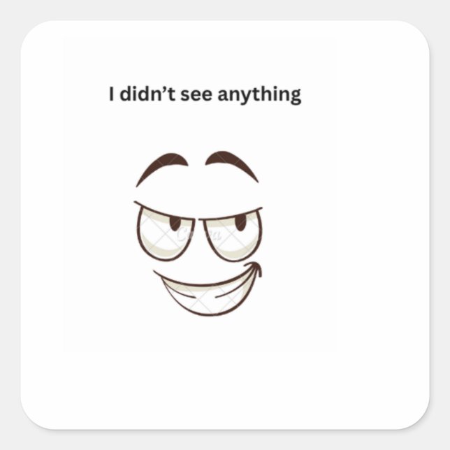 I Didn't See Anything Funny Expression Custom Stic Square Sticker (Front)