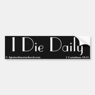 I Die Daily Bible Quote Customise It Bumper Sticker