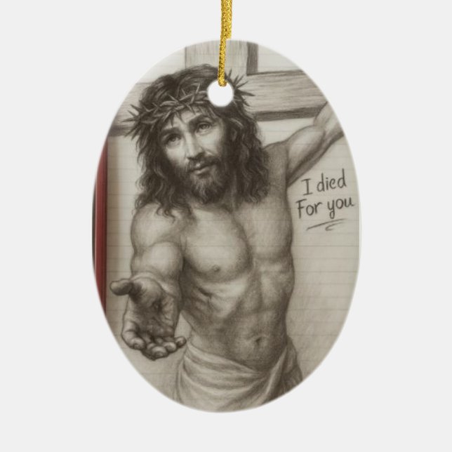 I Died For You Ceramic Tree Decoration (Front)