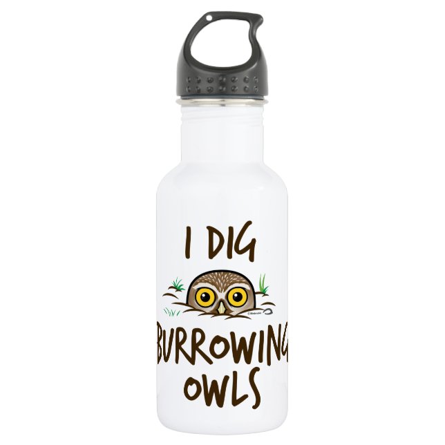 I Dig Burrowing Owls 532 Ml Water Bottle (Front)