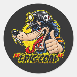 I DIG COAL CLASSIC ROUND STICKER